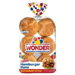 Wonder Restaurant Style Seeded Hamburger Buns 12 ct Bag