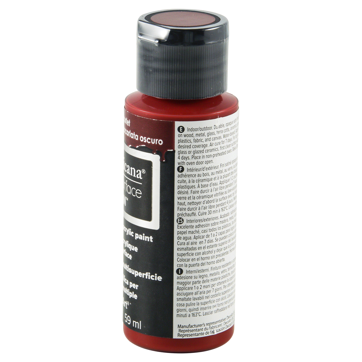 slide 3 of 4, Americana Multi Surface Paint Dark Scarlet, 2 oz