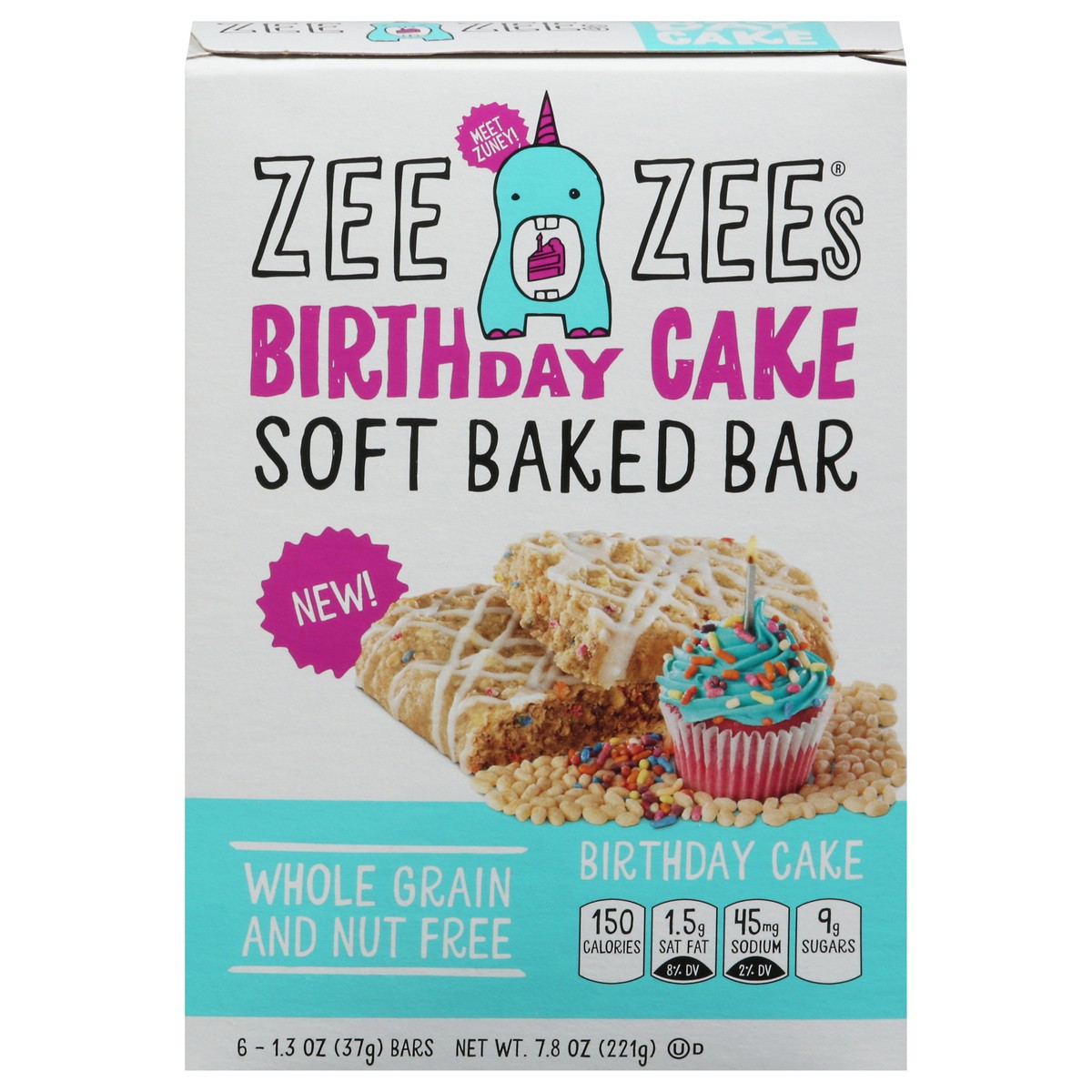 slide 1 of 3, Zee Zee's Birthday Cake Soft Baked Bar 6 Packed, Unspecified 6 - 1.3 oz Bars, 6 ct