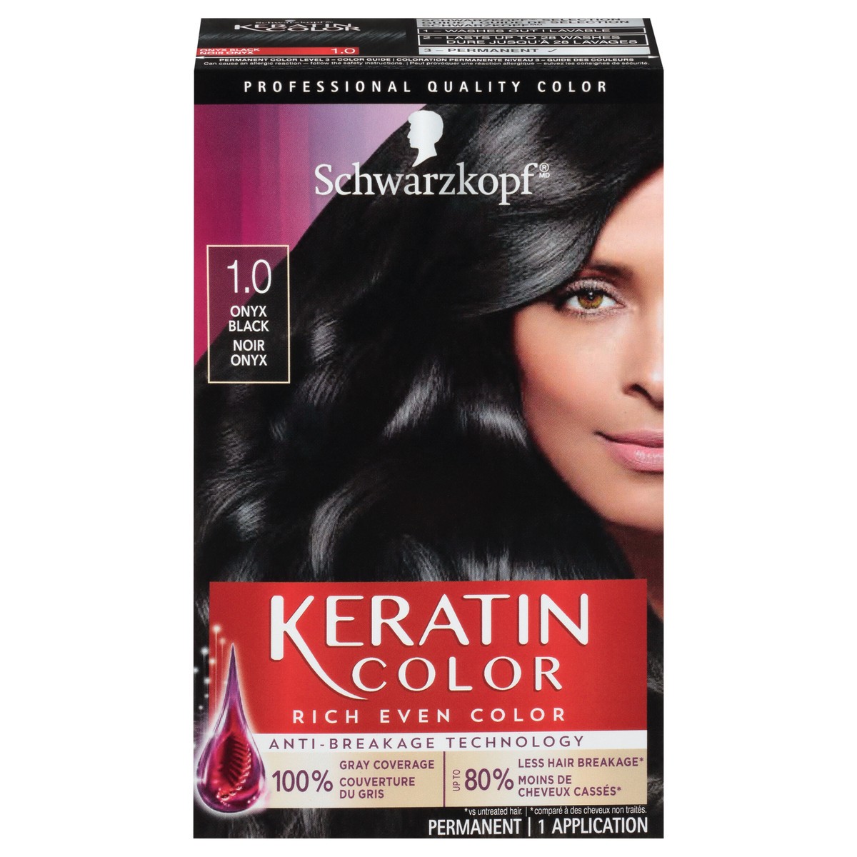 slide 1 of 7, Schwarzkopf Permanent Hair Color Cream, 1.0 Black Onyx, 6.10 fl oz