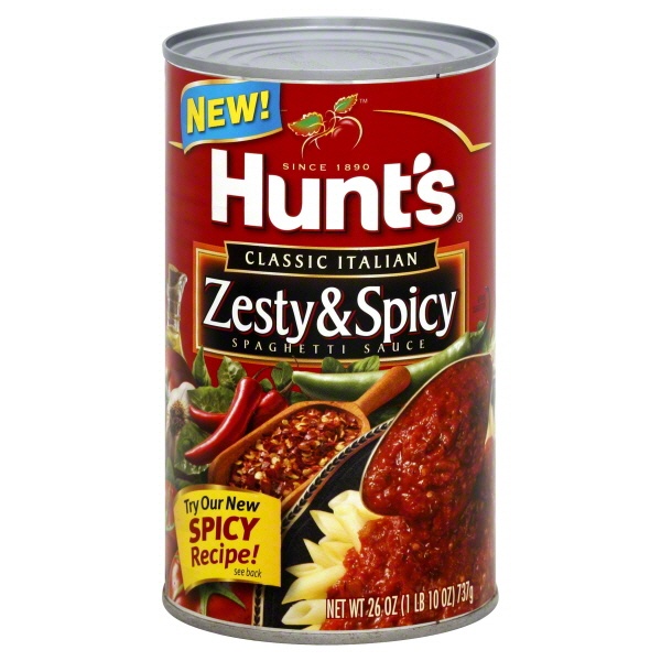 slide 1 of 1, Hunt's Spaghetti Sauce Classic Italian Zesty Spicy, 26 oz