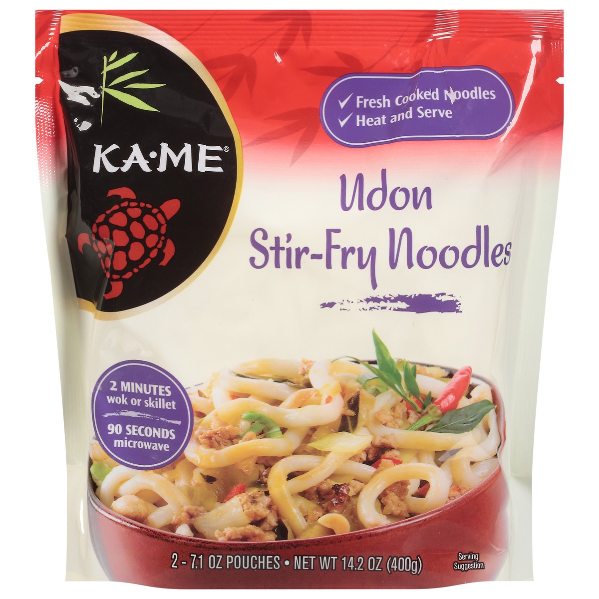 slide 1 of 13, KA-ME Udon Stir-Fry Noodles 2 - 7.1 oz Pouches, 14.2 oz