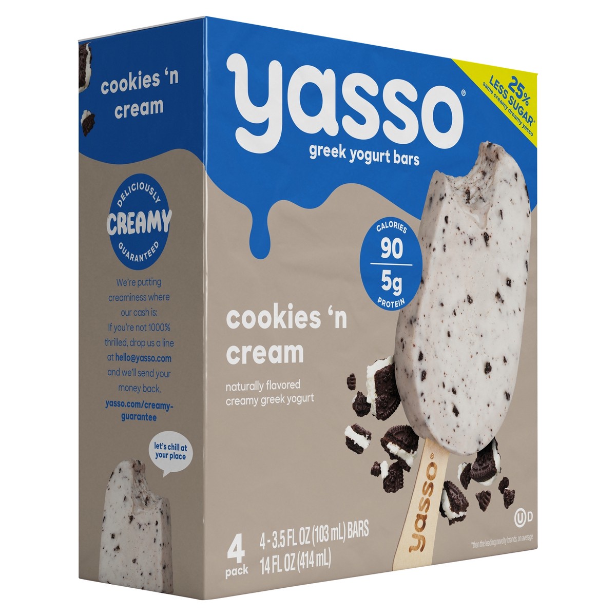 slide 2 of 8, Yasso Cookies And Cream Frozen Green Yogurt Bars, 4 ct; 3.5 fl oz
