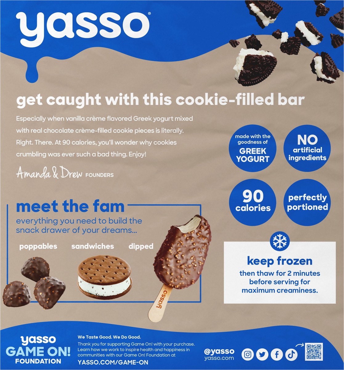 slide 5 of 8, Yasso Cookies And Cream Frozen Green Yogurt Bars, 4 ct; 3.5 fl oz