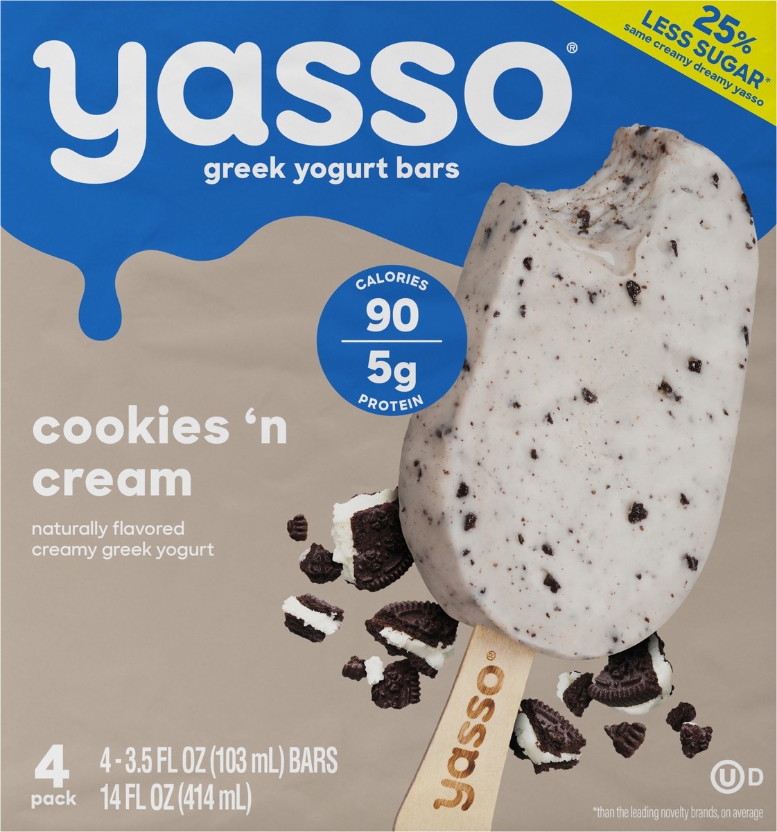 slide 6 of 8, Yasso Cookies And Cream Frozen Green Yogurt Bars, 4 ct; 3.5 fl oz