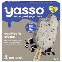 Yasso Greek Cookies 'n Cream Yogurt Bars 4 ea