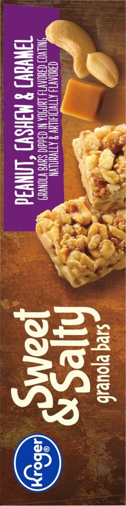 slide 5 of 6, Kroger Sweet Salty Peanut Cashew Caramel Granola Bars, 7.4 oz