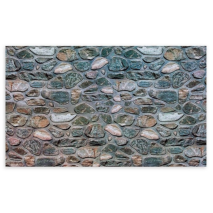 slide 1 of 1, Achim Inlaid Stones Multicolor Rubber Door Mat'', 18 in x 30 in
