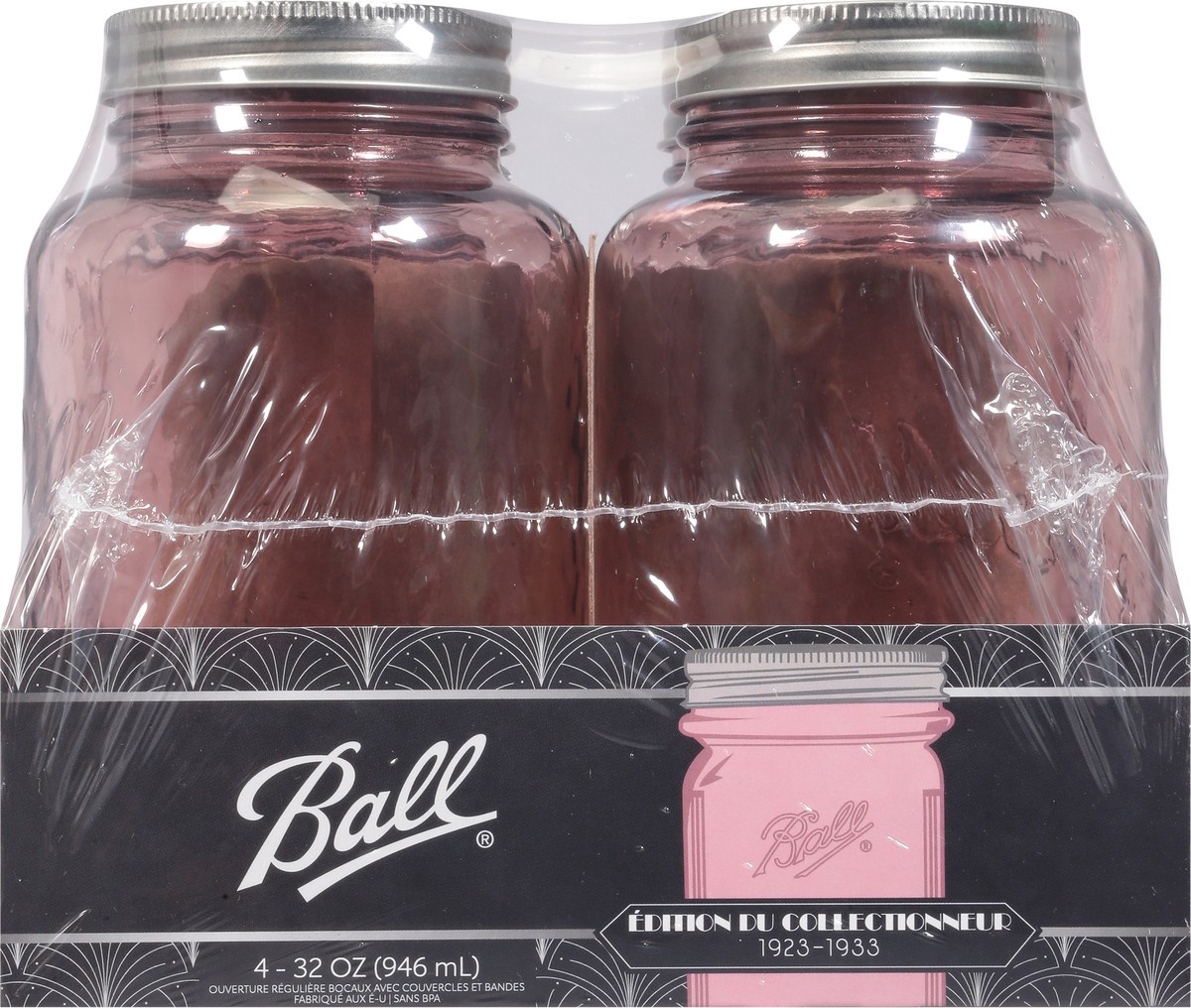 slide 8 of 9, Ball 32 Ounce Regular Mouth Jars with Lids & Bands 4 ea, 4 ct