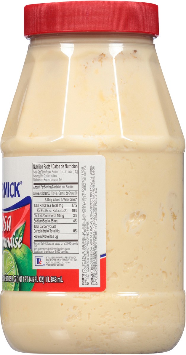 slide 5 of 9, McCormick Mayonesa (Mayonnaise) With Lime Juice, 62.5 fl oz, 62.5 oz