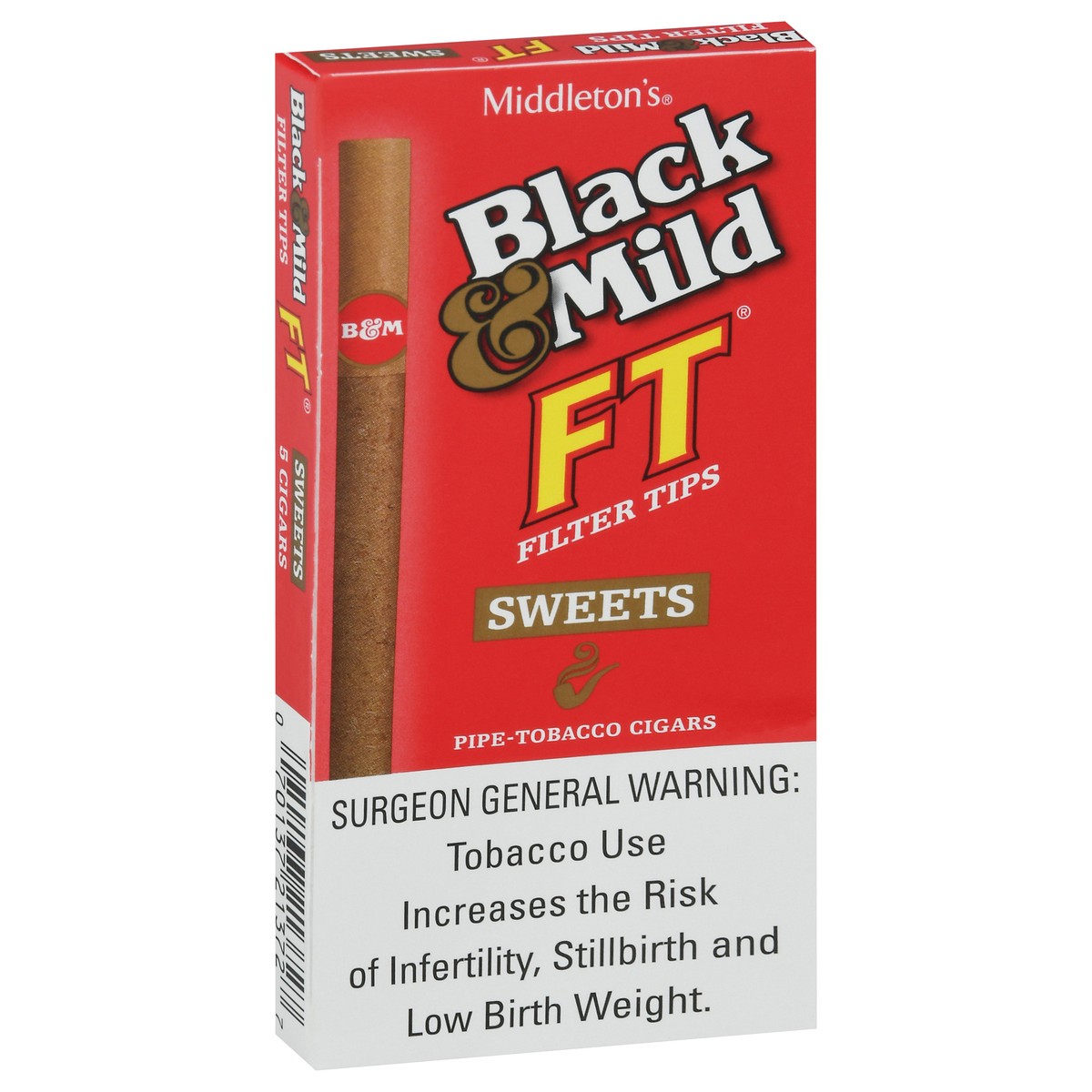 slide 6 of 9, Black & Mild Filter Tips Pipe-Tobacco Sweets Cigars 5 ea, 1 ct