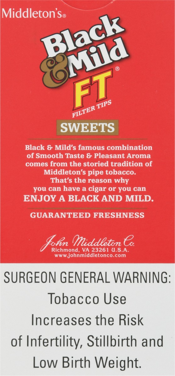 slide 8 of 9, Black & Mild Filter Tips Pipe-Tobacco Sweets Cigars 5 ea, 1 ct