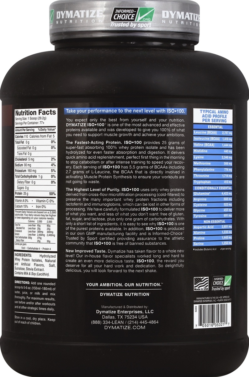 slide 6 of 6, Dymatize ISO 100 Whey Protein Isolate - Gourmet Vanilla, 5 lb