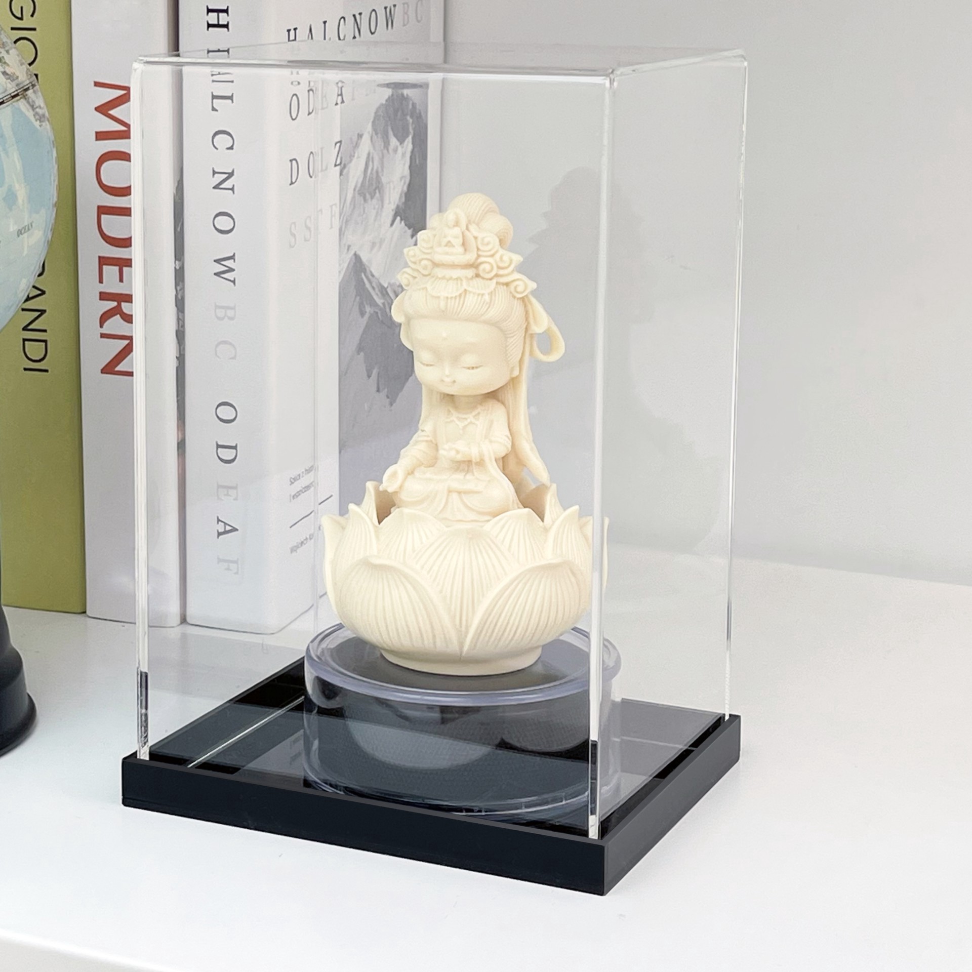 slide 4 of 4, Clear Acrylic Vinyl Figure Display Case By Studio Decor, 4.7 in x 7.4 in x 3.7 in