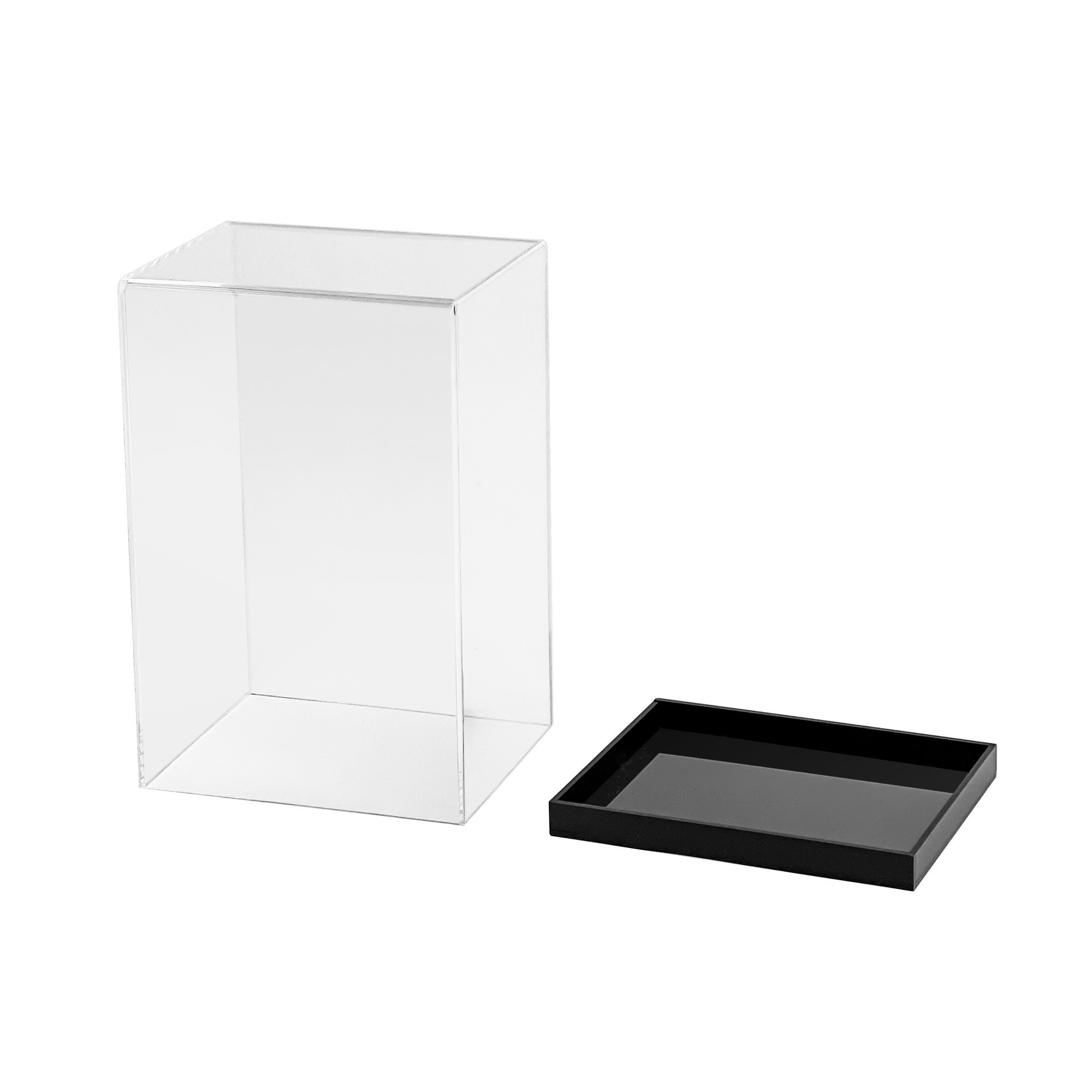 slide 3 of 4, Clear Acrylic Vinyl Figure Display Case By Studio Decor, 4.7 in x 7.4 in x 3.7 in