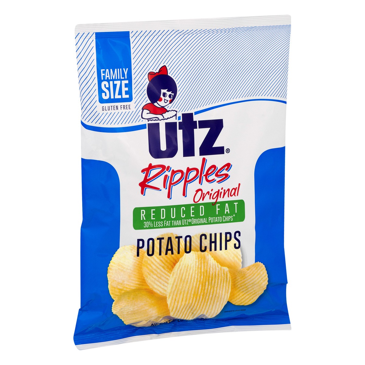 slide 2 of 9, Utz Reduced Fat Ripples Family Size Original Potato Chips 9 oz, 9 oz