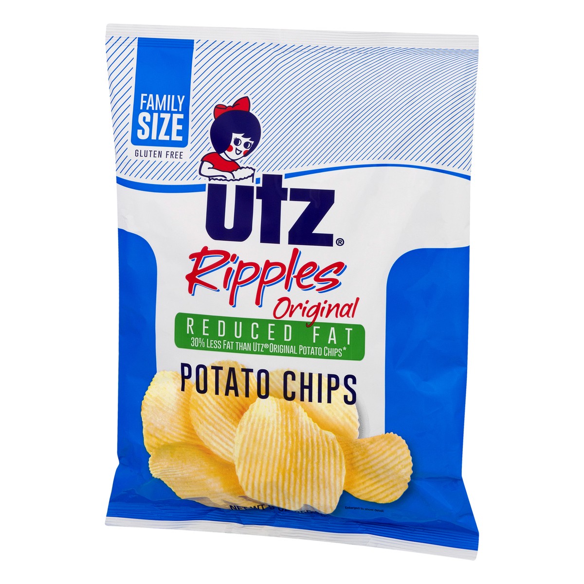 slide 5 of 9, Utz Reduced Fat Ripples Family Size Original Potato Chips 9 oz, 9 oz