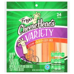 Frigo Cheese Heads Mozzarella String Cheese, Swirls and Colby Jack Cheese Sticks 20 oz, 24 Count