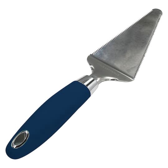slide 1 of 3, 10.5" Blue Stainless Steel Pie Server By Makery, 10.4 in x 3 in x 0.9 in