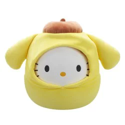 Squishmallows 8 Inch Hello Kitty in Pompompurin Hoodie Plush Toy