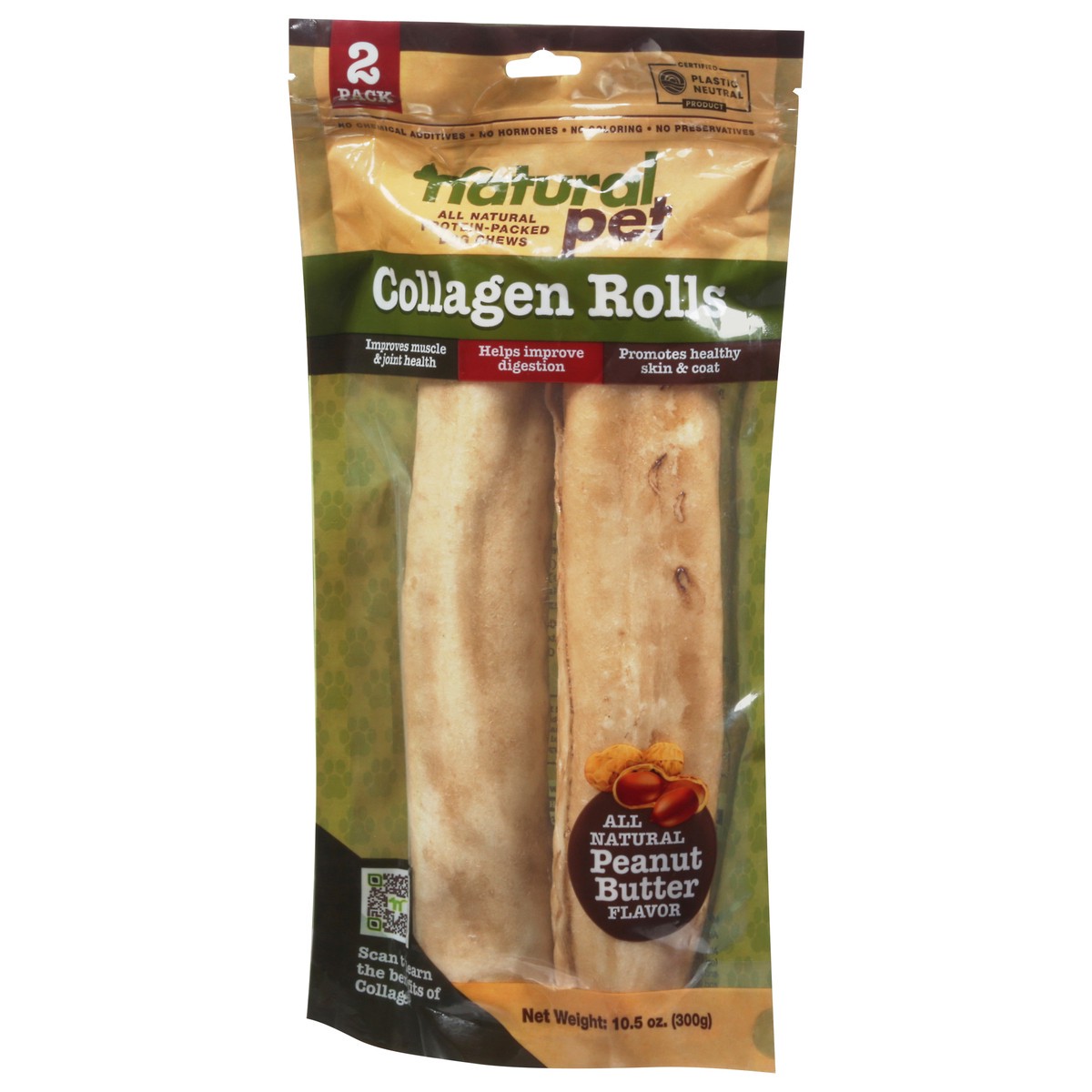 slide 6 of 9, Natural Pet Collagen Rolls Peanut Butter Flavor Dog Chews 2 ea, 2 ct