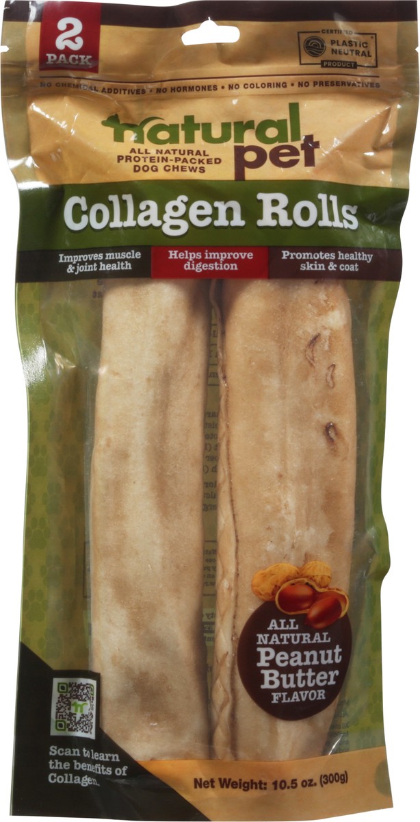 slide 5 of 9, Natural Pet Collagen Rolls Peanut Butter Flavor Dog Chews 2 ea, 2 ct