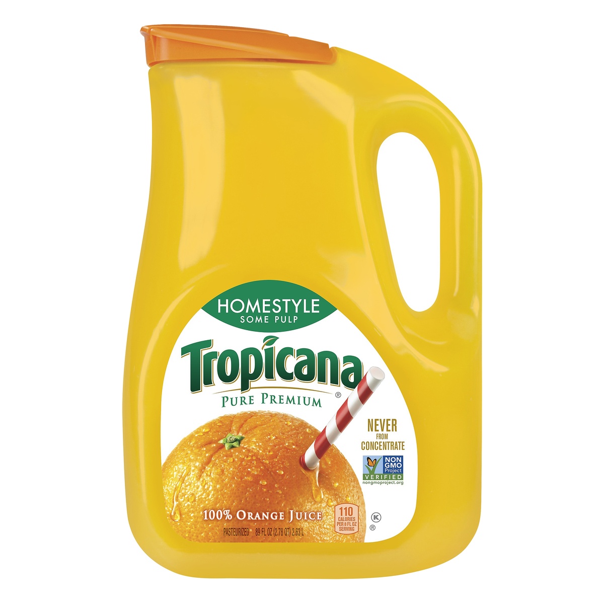 slide 1 of 1, Tropicana Pure Premium Homestyle Some Pulp Orange Juice, 