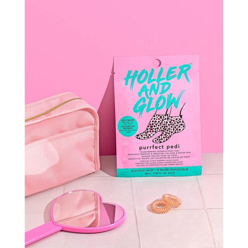 slide 5 of 5, Holler and Glow Purrfect Pedi Foot Mask - Cheetah - 1.35 fl oz, 1.35 fl oz
