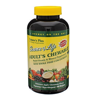 slide 1 of 1, Nature's Plus Source of Life Adults Chewable Multivitamin & Mineral Wafers, 90 ct