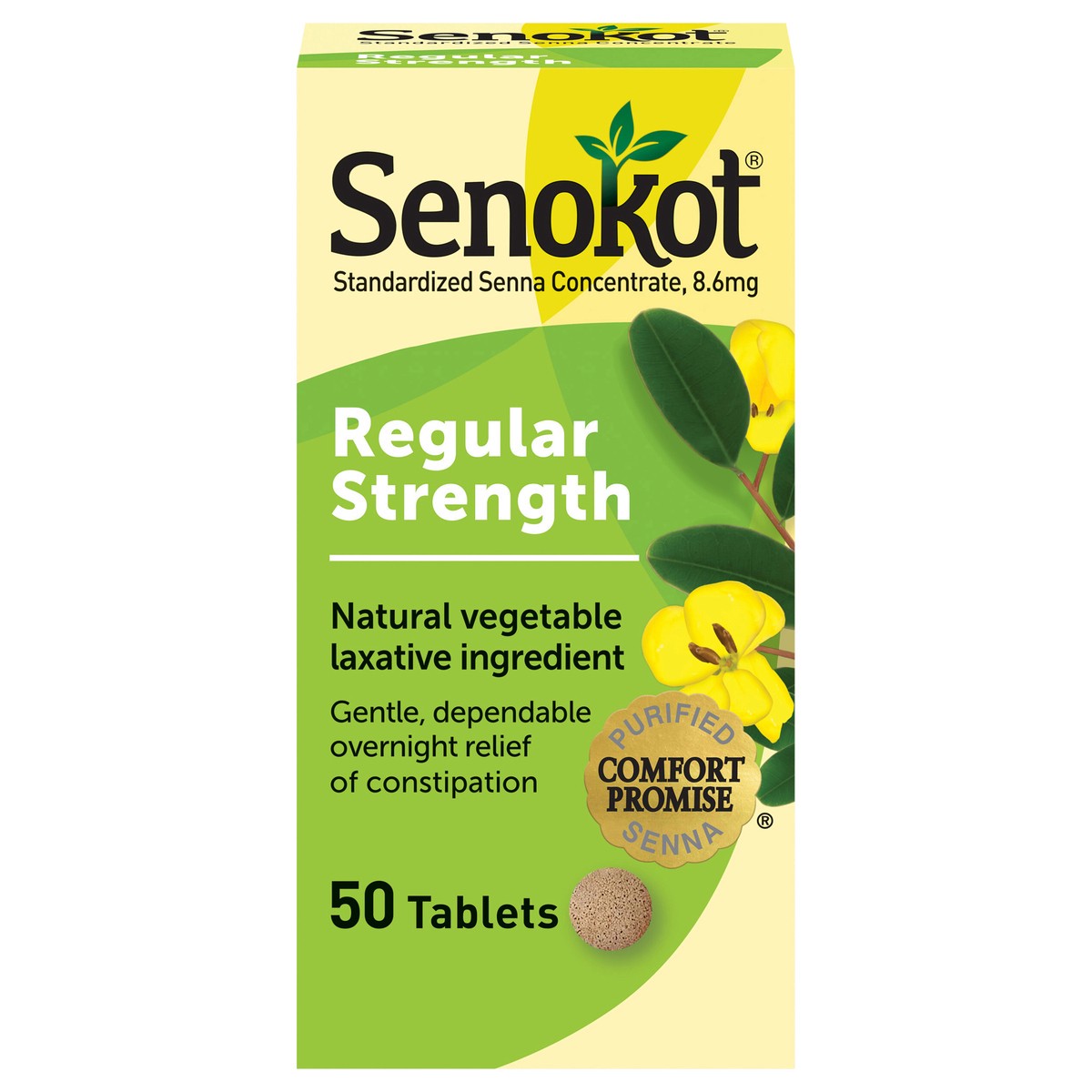 slide 1 of 7, Senokot Regular Strength Senna Laxative Tablets Constipation Relief for Adults, 100 count, 50 ct