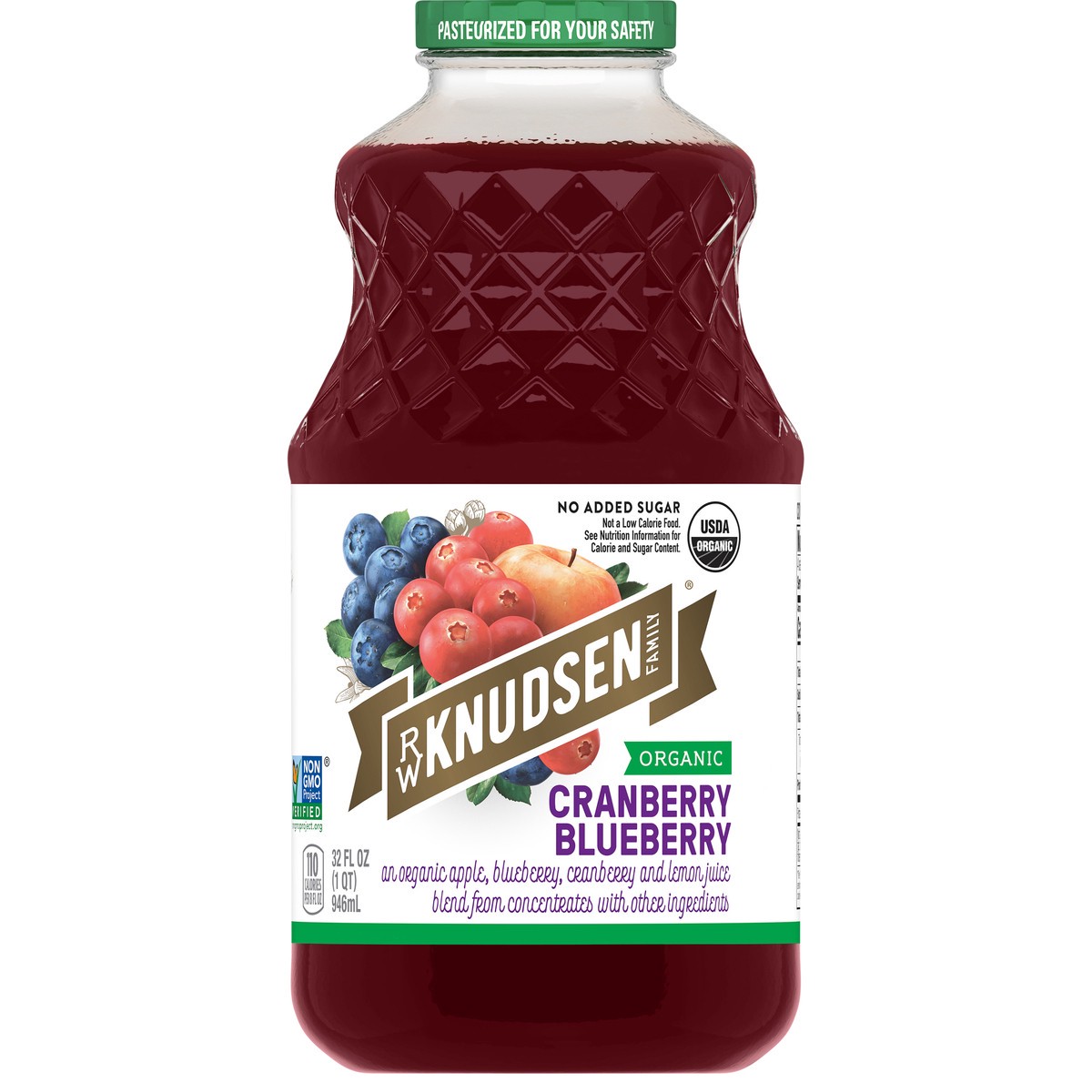 slide 1 of 2, Rw Knudsen 32 Fluid Ounce Organic Cranberry Blueberry Flavored Juice Blend, 32 fl oz