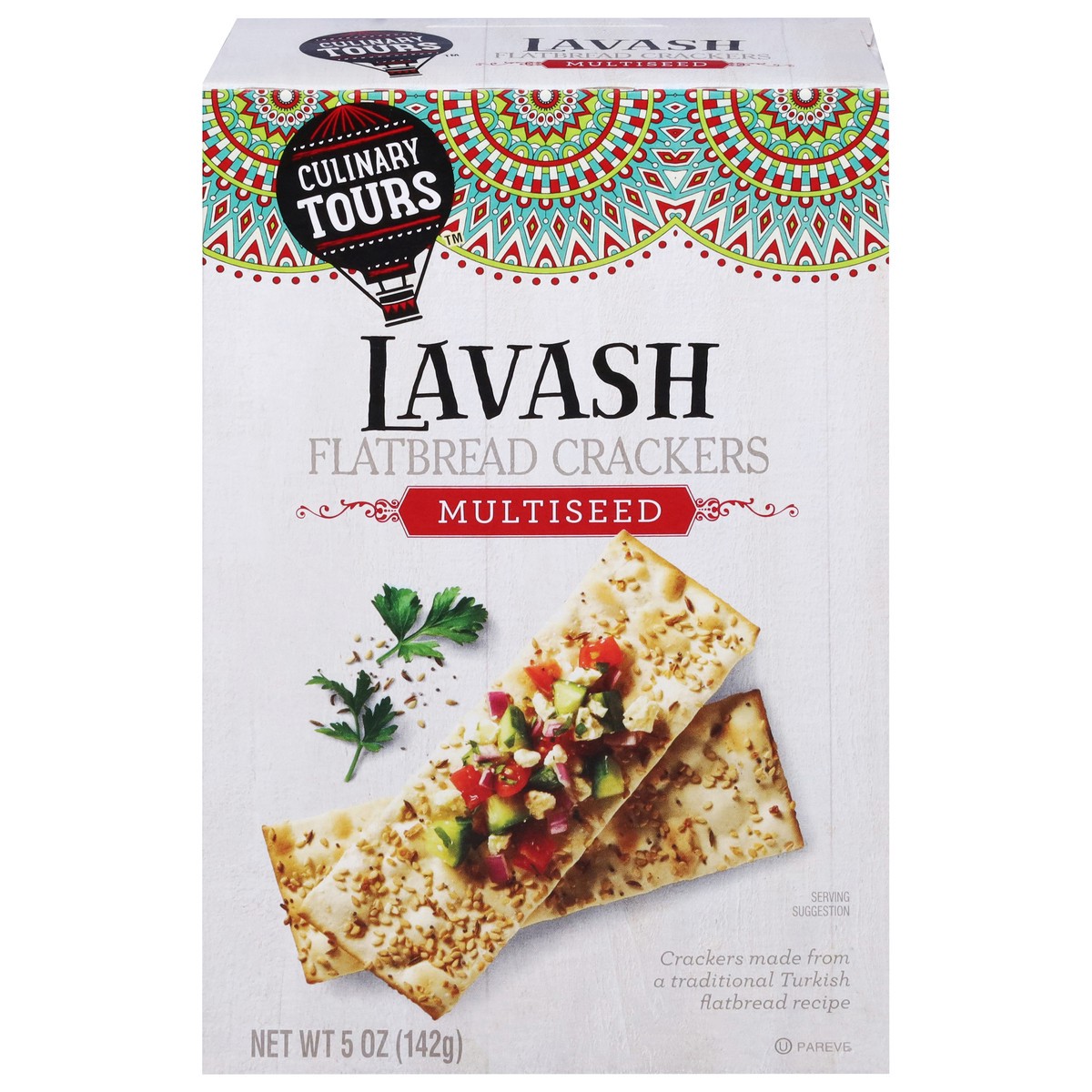 slide 1 of 4, Culinary Tours Multiseed Lavash Flatbread Cracker, 5 oz