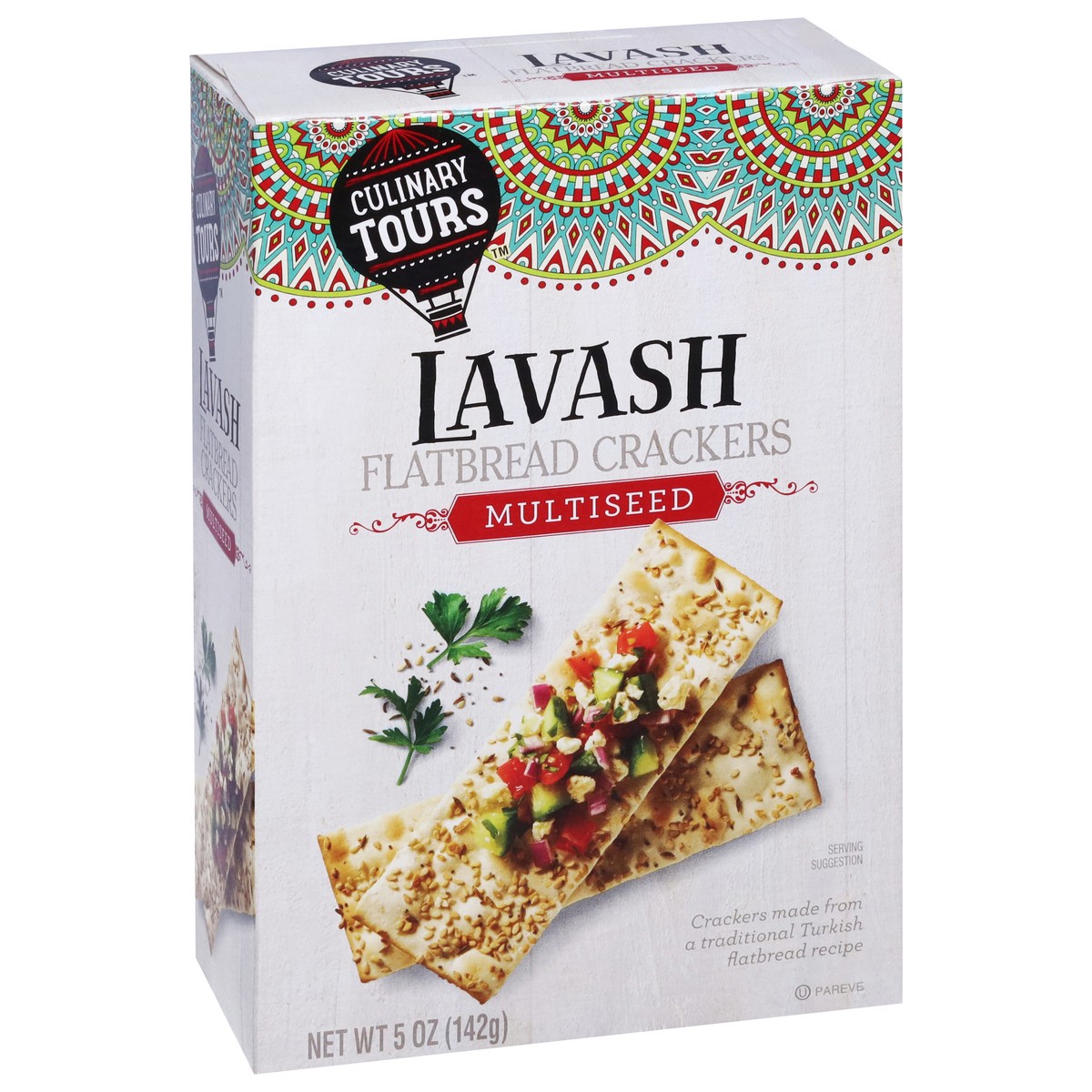 slide 4 of 4, Culinary Tours Multiseed Lavash Flatbread Cracker, 5 oz