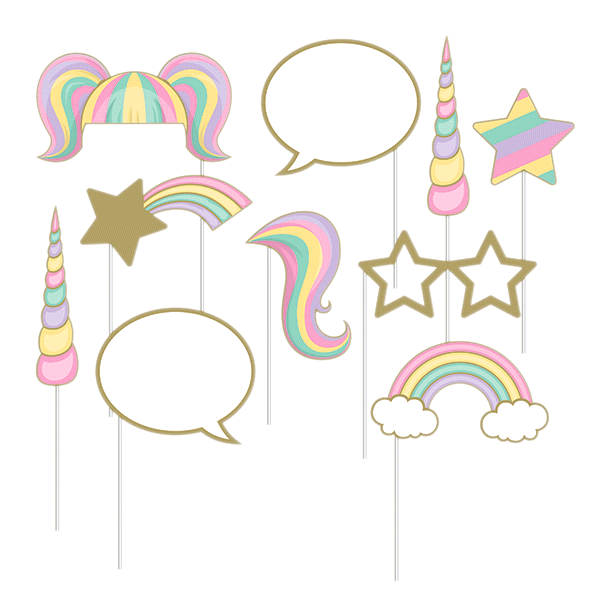 slide 1 of 1, Creative Converting Sparkle Unicorn Photo Booth Props, 10 ct
