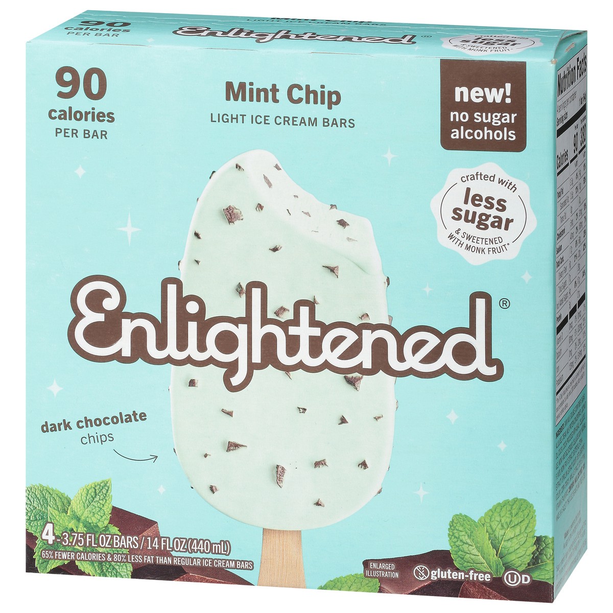 slide 4 of 9, Enlightened Light Mint Chip Ice Cream Bars 4 ea, 15 oz