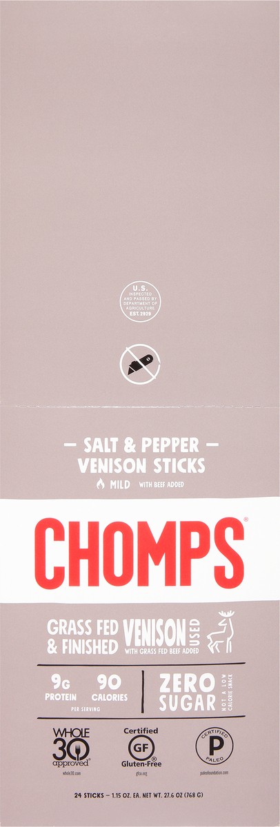 slide 13 of 13, Chomps Venison Pepper Salt, 1.1 oz