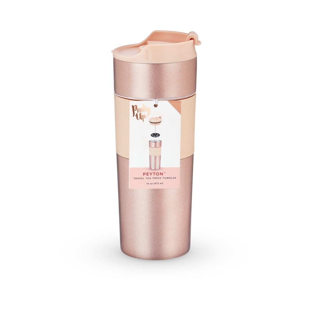 slide 1 of 1, true Fabrications Travel Tea Press Tumbler - Peyton Rose, 16 oz