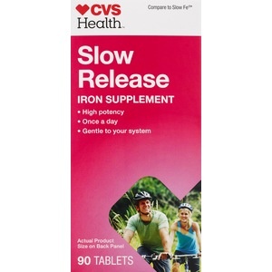 slide 1 of 1, CVS Health Slow Release Iron Supplement Tablets, 90 ct; 45 mg