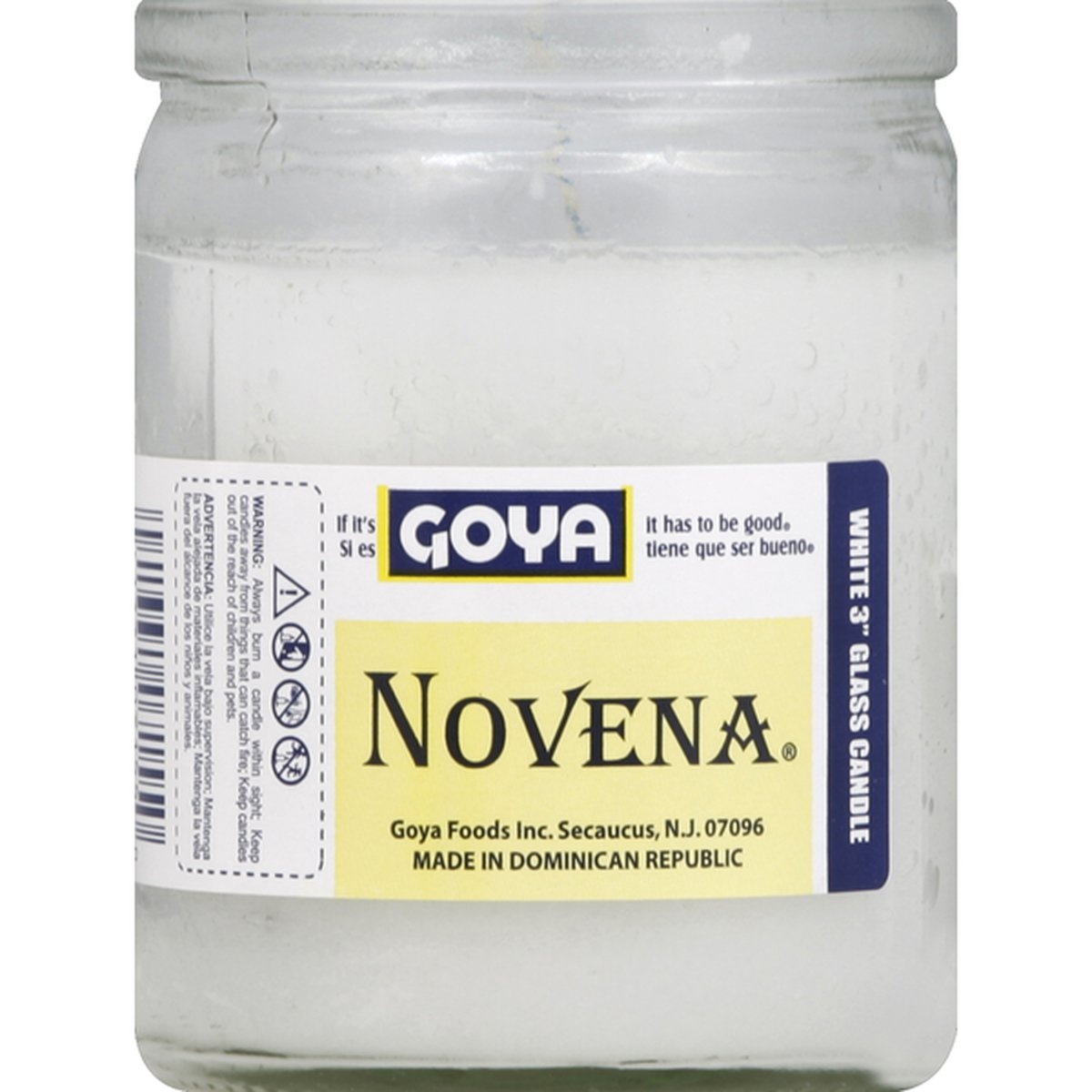 slide 1 of 1, Goya White Novena Candle, 9.6 oz