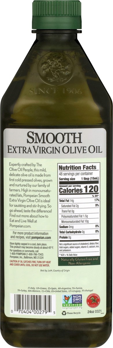 slide 9 of 9, Pompeian Smooth Extra Virgin Olive Oil, 24 fl oz, 24 fl oz