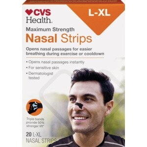 slide 1 of 1, Cvs Health Maximum Strength Nasal Strips L-Xl, 20 Ct, 20 ct