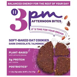 3PM Afternoon Bites Soft-Baked Oat Cookies - Dark Chocolate Almond