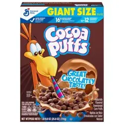Cocoa Puffs, Chocolate Breakfast Cereal with Whole Grains, Family Size, 25.8 oz