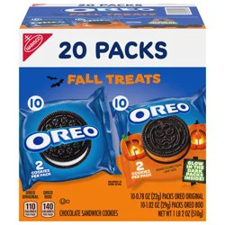 OREO Boo! Fall Treats Trick or Treat Halloween Cookies Variety Pack, 20 Snack Packs (2 Cookies Per Pack)