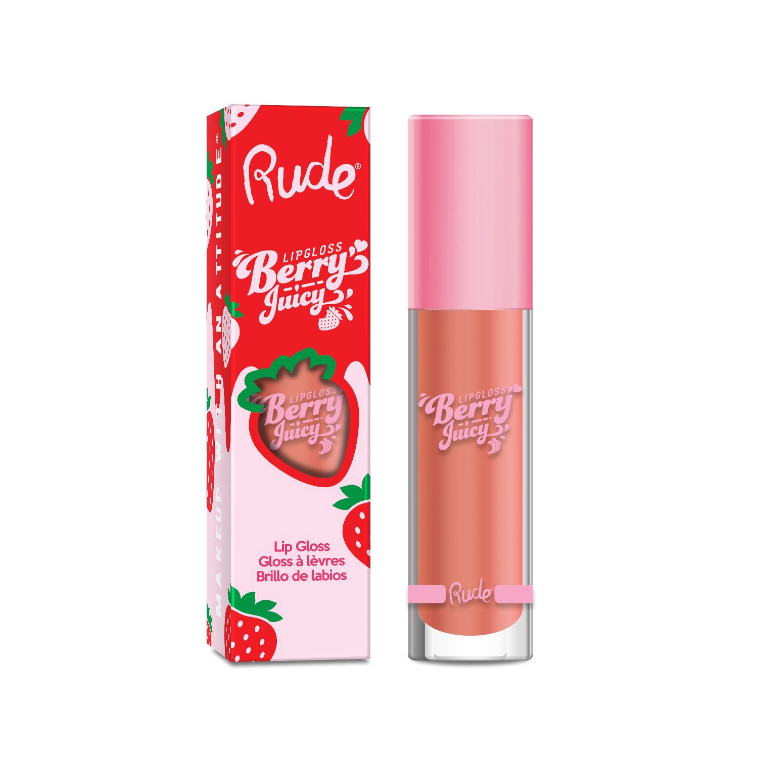 slide 1 of 1, Rude Cosmetics Berry Juicy Lip Gloss - Nudist, 1 ct