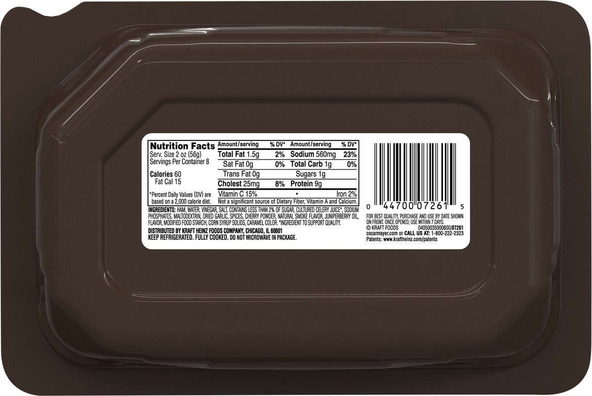 slide 4 of 9, Oscar Mayer Deli Fresh Black Forest Uncured Ham Sliced Lunch Meat Family Size, 16 oz. Tray, 