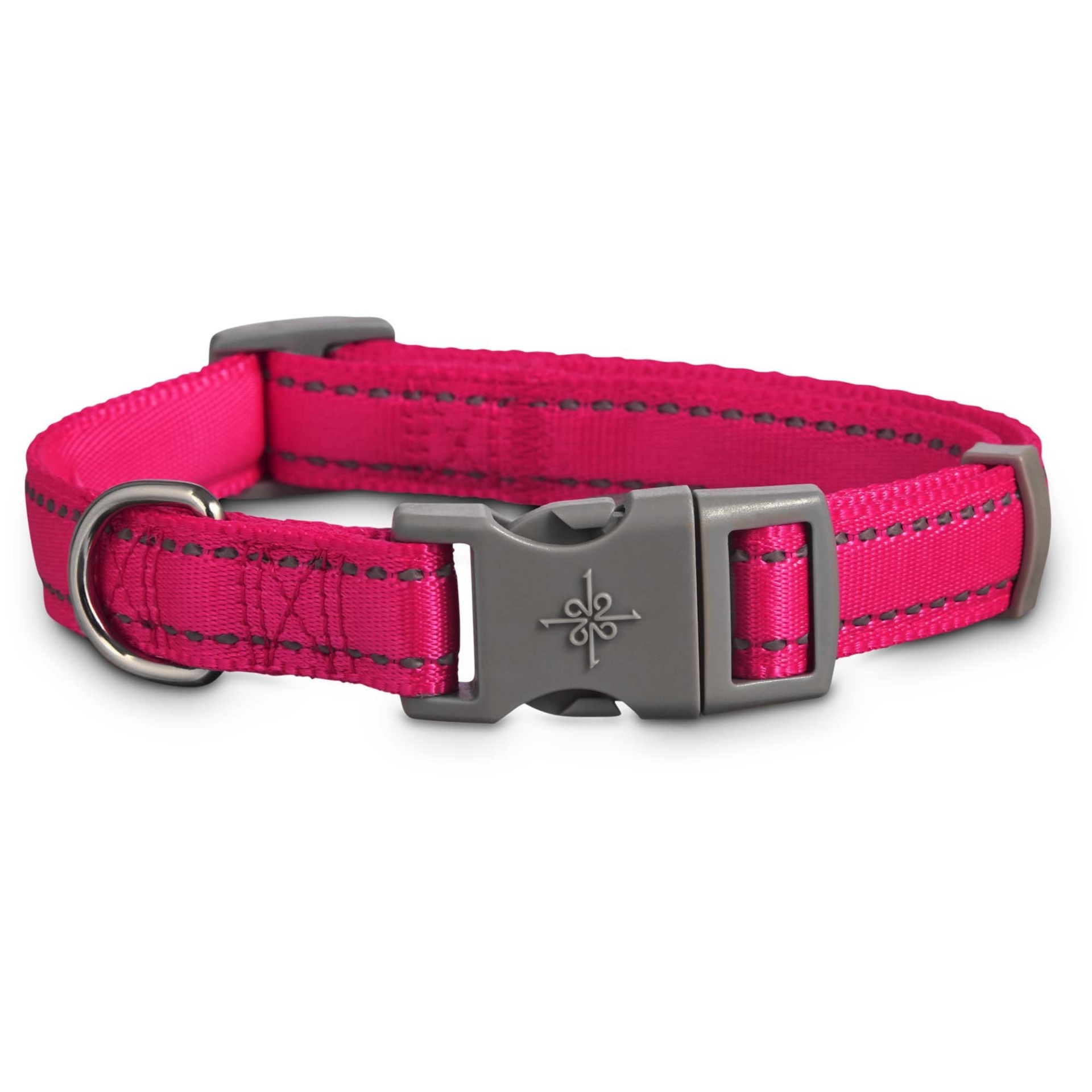 slide 1 of 1, Good2Go Reflective Adjustable Padded Dog Collar in Pink, M