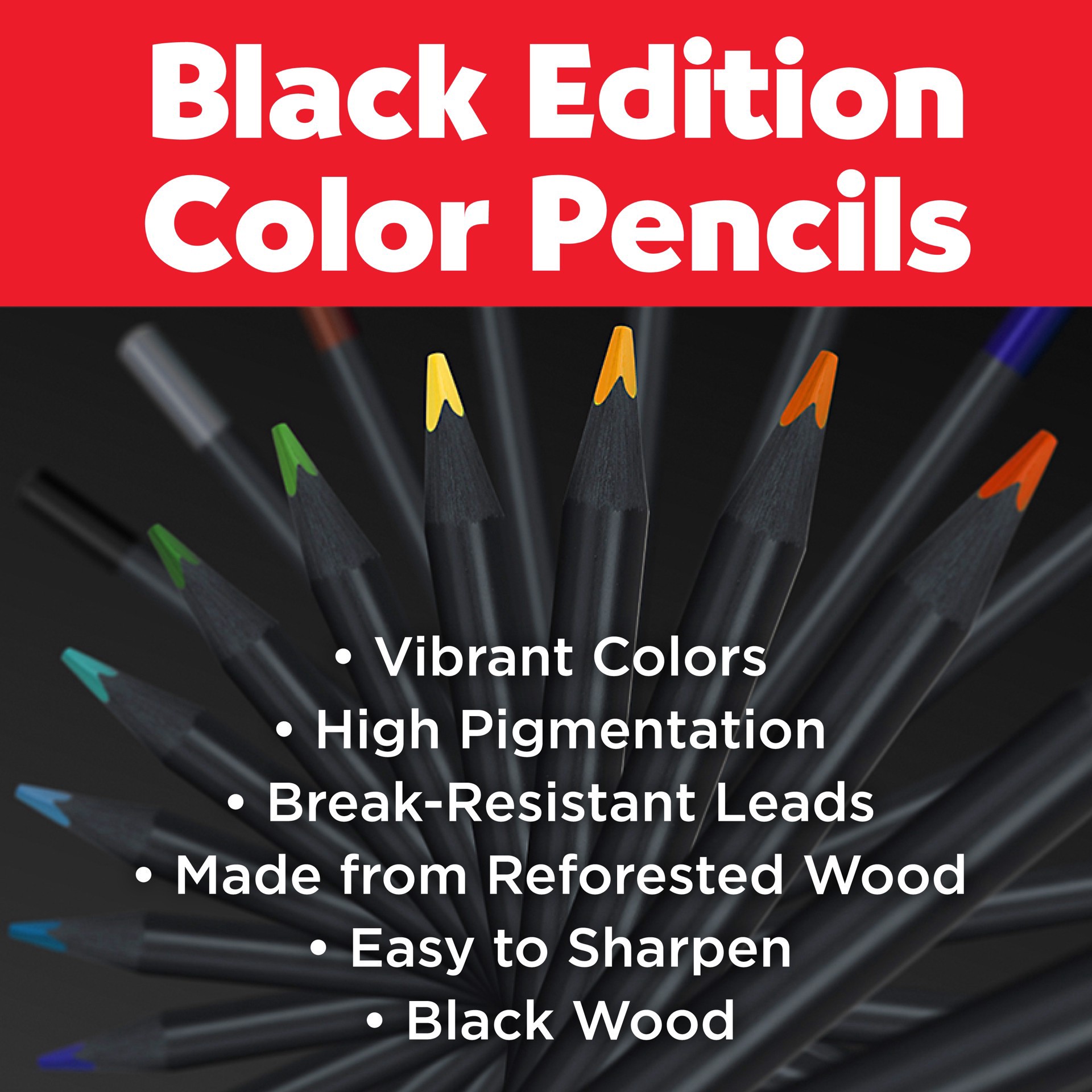 slide 7 of 10, Faber-Castell Black Edition 50-Piece Colored Pencils, 50 ct