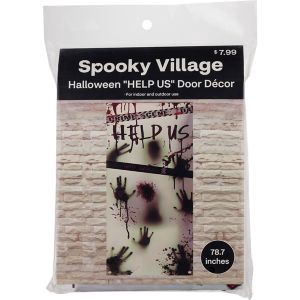 slide 1 of 1, Spooky Village "Help Us" Door Decor, 1 ct