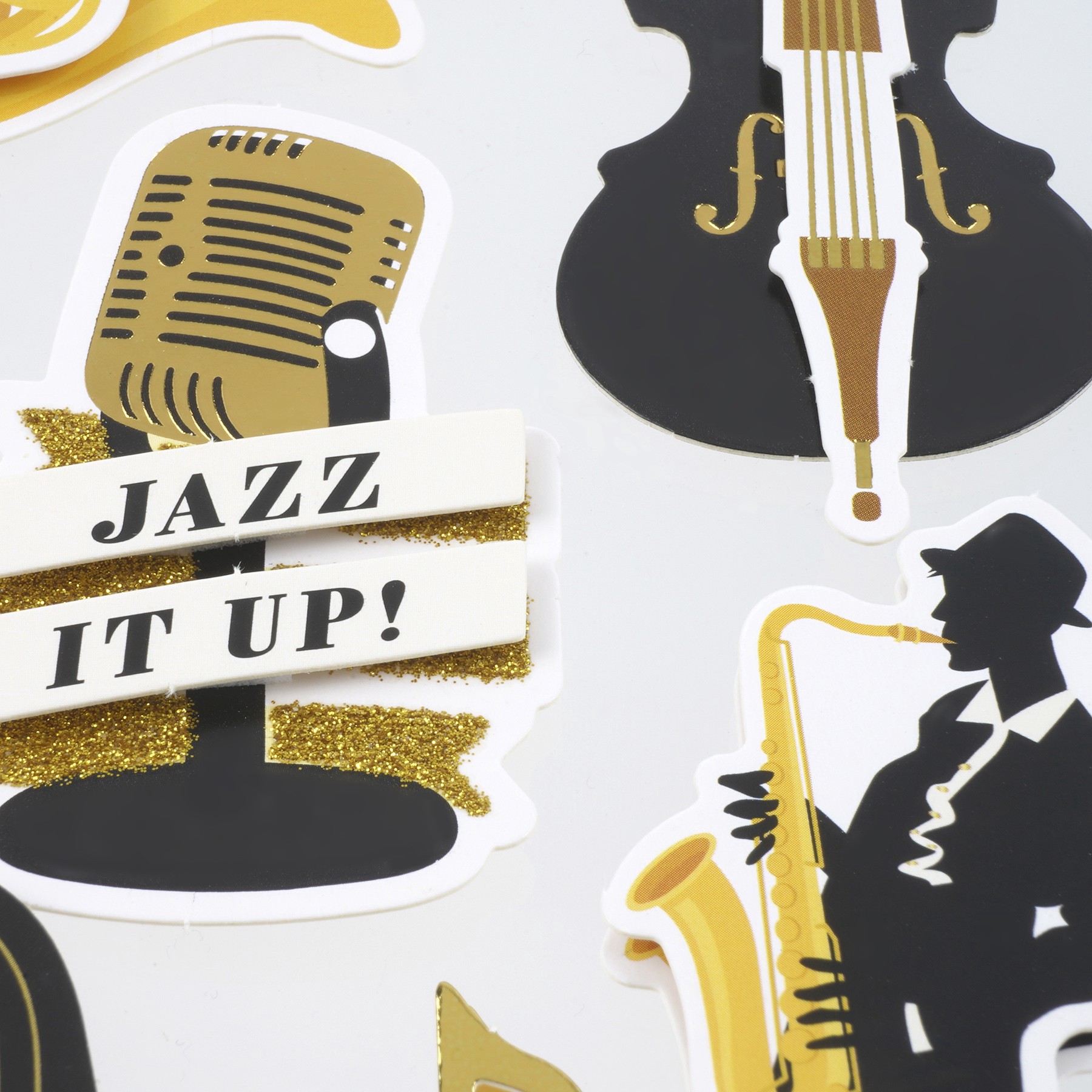 slide 2 of 6, Jazz Music Stickers By Recollections, 4 in x 7 in